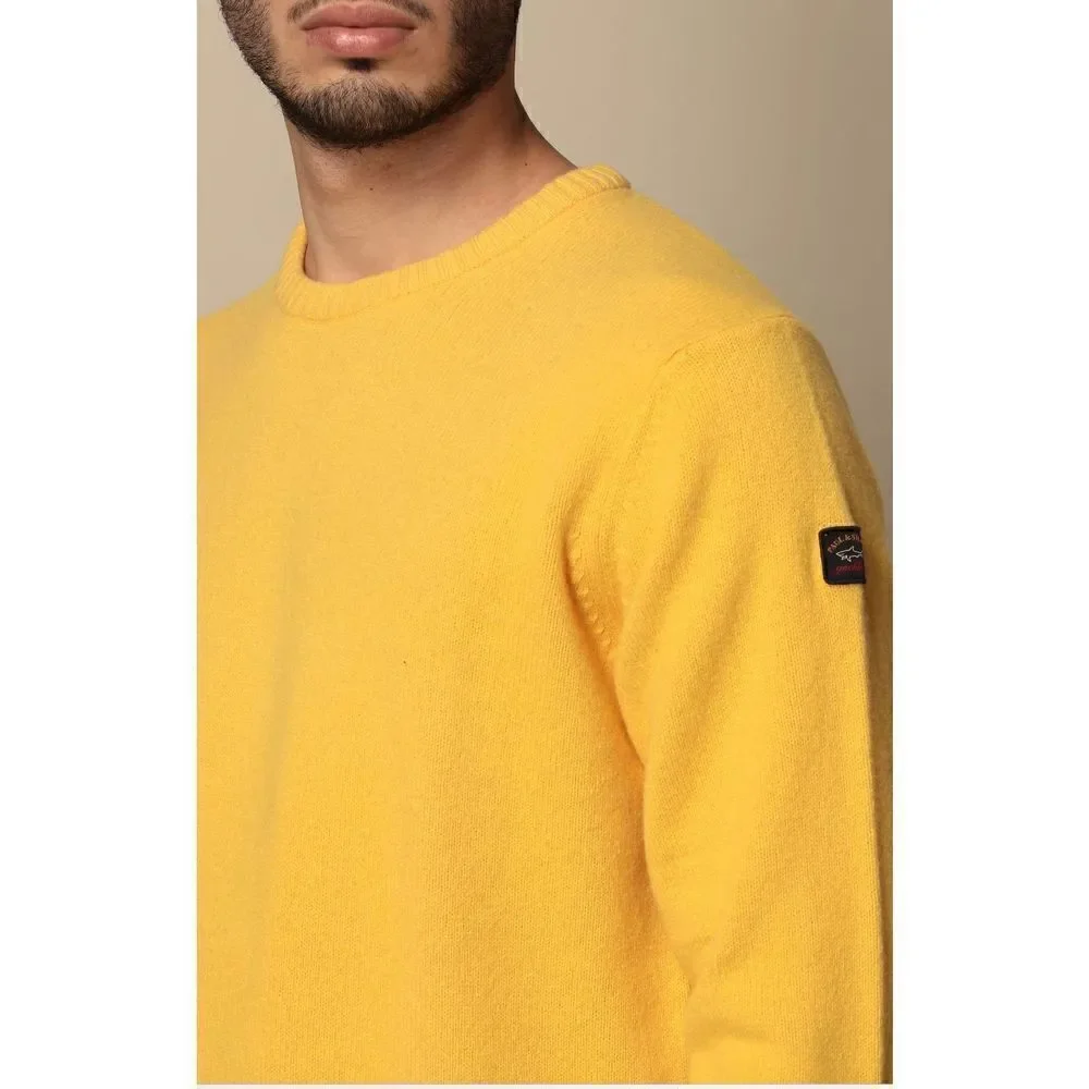 Paul & Shark Yachting Yellow 100% Lana Virgin Wool NWOT Size Large